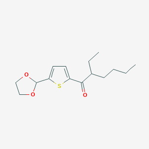 molecular formula C15H22O3S B1359367 5-(1,3-二氧戊环-2-基)-2-噻吩基 1-乙基戊基酮 CAS No. 898772-98-0