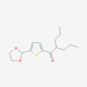 B1359368 5-(1,3-Dioxolan-2-YL)-2-thienyl 1-propylbutyl ketone CAS No. 898773-00-7
