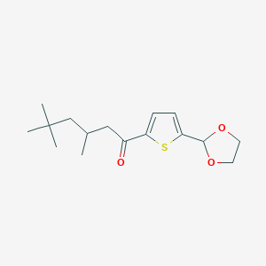 molecular formula C16H24O3S B1359369 5-(1,3-二氧戊环-2-基)-2-噻吩基 2,4,4-三甲基戊基酮 CAS No. 898773-02-9