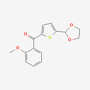 molecular formula C15H14O4S B1359370 5-(1,3-二氧戊环-2-基)-2-(2-甲氧基苯甲酰)噻吩 CAS No. 898773-08-5