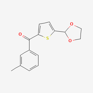 molecular formula C15H14O3S B1359372 5-(1,3-二氧六环-2-基)-2-(3-甲基苯甲酰)噻吩 CAS No. 898773-20-1