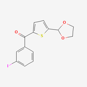 B1359373 5-(1,3-Dioxolan-2-YL)-2-(3-iodobenzoyl)thiophene CAS No. 898778-13-7