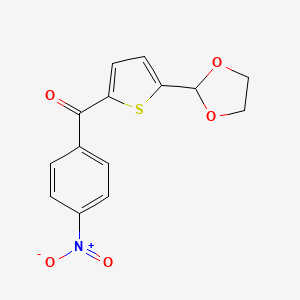B1359375 5-(1,3-Dioxolan-2-YL)-2-(4-nitrobenzoyl)thiophene CAS No. 898778-34-2