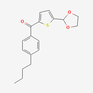 B1359379 2-(4-n-Butylbenzoyl)-5-(1,3-dioxolan-2-yl)thiophene CAS No. 898778-52-4