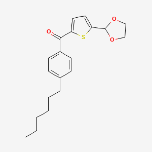 B1359380 5-(1,3-Dioxolan-2-YL)-2-(4-hexylbenzoyl)thiophene CAS No. 898778-57-9