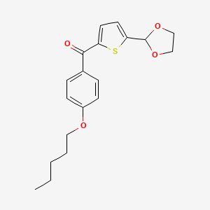 molecular formula C19H22O4S B1359385 5-(1,3-二氧杂环戊二烯基)-2-(4-戊氧基苯甲酰)噻吩 CAS No. 898778-67-1
