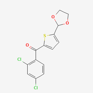 molecular formula C14H10Cl2O3S B1359386 2-(2,4-二氯苯甲酰)-5-(1,3-二氧戊环-2-基)噻吩 CAS No. 898778-88-6