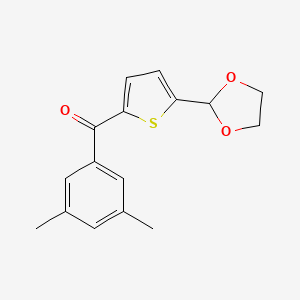molecular formula C16H16O3S B1359393 2-(3,5-二甲基苯甲酰)-5-(1,3-二氧戊环-2-基)噻吩 CAS No. 898779-31-2