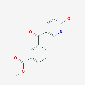 molecular formula C15H13NO4 B1359402 3-(6-甲氧基烟酰)苯甲酸甲酯 CAS No. 898786-05-5
