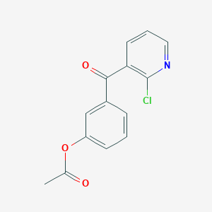 B1359404 3-(3-Acetoxybenzoyl)-2-chloropyridine CAS No. 898786-38-4