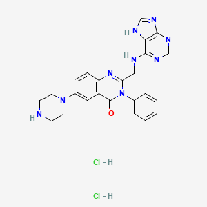 3-phenyl-6-(piperazin-1-yl)-2-{[(9H-purin-6-yl)amino]methyl}-3,4-dihydroquinazolin-4-one dihydrochloride