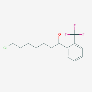 molecular formula C14H16ClF3O B1359409 7-氯-1-氧代-1-(2-三氟甲基苯基)庚烷 CAS No. 898783-68-1