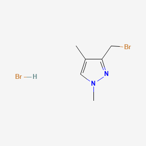 molecular formula C6H10Br2N2 B13594119 3-(bromomethyl)-1,4-dimethyl-1H-pyrazole hydrobromide CAS No. 2792186-45-7