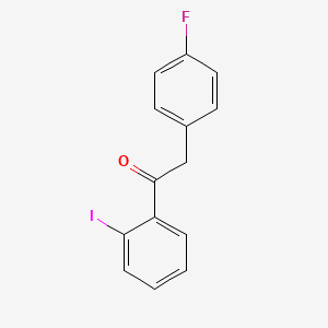 B1359412 2-(4-Fluorophenyl)-2'-iodoacetophenone CAS No. 898784-83-3