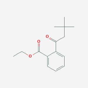 molecular formula C15H20O3 B1359413 2'-羧乙氧基-3,3-二甲基丁基苯甲酮 CAS No. 898764-26-6