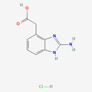 molecular formula C9H10ClN3O2 B13594130 2-(2-amino-1H-1,3-benzodiazol-4-yl)aceticacidhydrochloride 