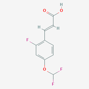 molecular formula C10H7F3O3 B13594136 3-(4-(Difluoromethoxy)-2-fluorophenyl)acrylic acid 