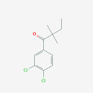molecular formula C12H14Cl2O B1359415 3',4'-二氯-2,2-二甲基丁酰苯酮 CAS No. 898765-98-5