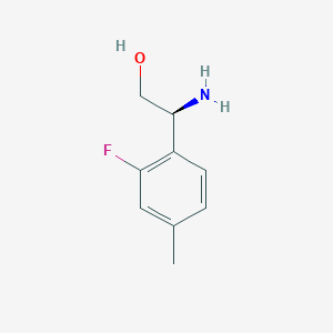 molecular formula C9H12FNO B13594180 (s)-2-Amino-2-(2-fluoro-4-methylphenyl)ethan-1-ol 