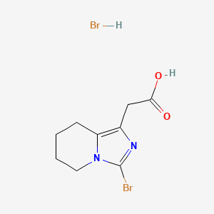 2-{3-bromo-5H,6H,7H,8H-imidazo[1,5-a]pyridin-1-yl}acetic acid hydrobromide