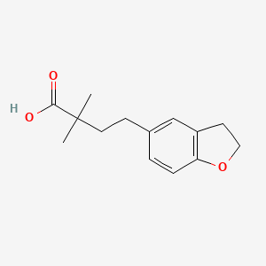 molecular formula C14H18O3 B13594190 4-(2,3-Dihydrobenzofuran-5-yl)-2,2-dimethylbutanoic acid 