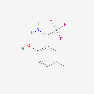 molecular formula C9H10F3NO B13594192 2-(1-Amino-2,2,2-trifluoroethyl)-4-methylphenol 