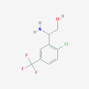 molecular formula C9H9ClF3NO B13594193 2-Amino-2-(2-chloro-5-(trifluoromethyl)phenyl)ethan-1-ol 