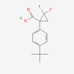 molecular formula C14H16F2O2 B13594200 1-(4-Tert-butylphenyl)-2,2-difluorocyclopropane-1-carboxylic acid 