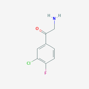 molecular formula C8H7ClFNO B13594208 2-Amino-1-(3-chloro-4-fluorophenyl)ethan-1-one 