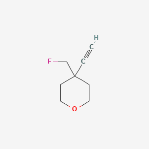 molecular formula C8H11FO B13594236 4-Ethynyl-4-(fluoromethyl)oxane 