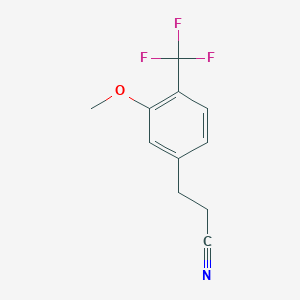 molecular formula C11H10F3NO B13594245 3-(3-Methoxy-4-(trifluoromethyl)phenyl)propanenitrile 