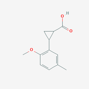 molecular formula C12H14O3 B13594255 2-(2-methoxy-5-methylphenyl)Cyclopropanecarboxylic acid CAS No. 1017553-77-3