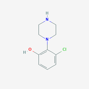 molecular formula C10H13ClN2O B13594293 3-Chloro-2-(piperazin-1-yl)phenol 