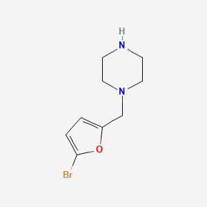 molecular formula C9H13BrN2O B13594296 1-((5-Bromofuran-2-yl)methyl)piperazine 