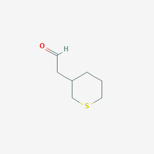 molecular formula C7H12OS B13594301 2-(Tetrahydro-2H-thiopyran-3-yl)acetaldehyde 