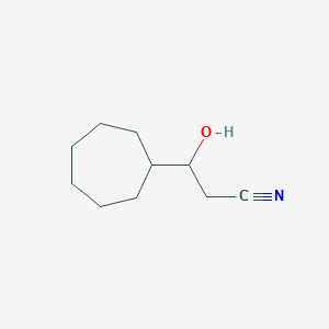 3-Cycloheptyl-3-hydroxypropanenitrile