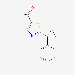 molecular formula C14H13NOS B13594332 1-[2-(1-Phenylcyclopropyl)-1,3-thiazol-5-yl]ethan-1-one 