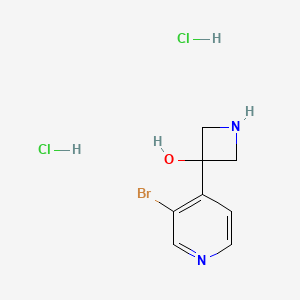 molecular formula C8H11BrCl2N2O B13594340 3-(3-Bromopyridin-4-yl)azetidin-3-oldihydrochloride 