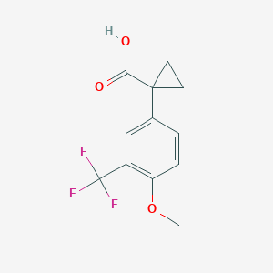 molecular formula C12H11F3O3 B13594344 1-(4-Methoxy-3-(trifluoromethyl)phenyl)cyclopropane-1-carboxylic acid 