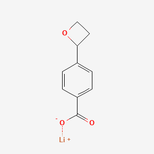 molecular formula C10H9LiO3 B13594349 Lithium 4-(oxetan-2-yl)benzoate 