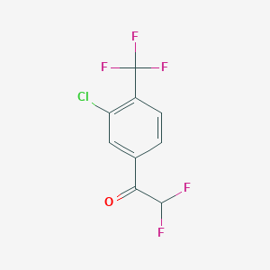 molecular formula C9H4ClF5O B13594397 1-(3-Chloro-4-trifluoromethyl-phenyl)-2,2-difluoro-ethanone 