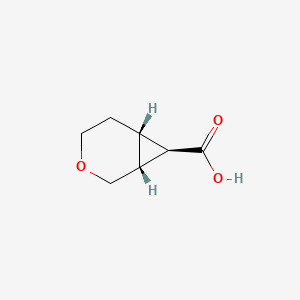 molecular formula C7H10O3 B13594400 rac-(1R,6S,7R)-3-oxabicyclo[4.1.0]heptane-7-carboxylic acid 