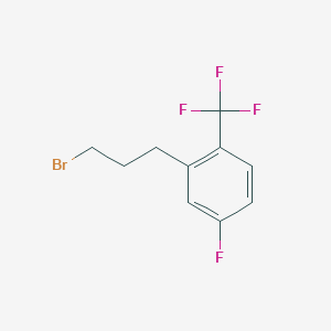 molecular formula C10H9BrF4 B13594435 2-(3-Bromopropyl)-4-fluorobenzotrifluoride 