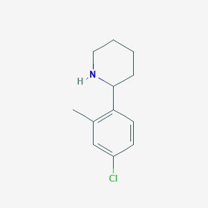 molecular formula C12H16ClN B13594484 2-(4-Chloro-2-methylphenyl)piperidine 