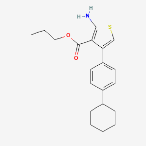 molecular formula C20H25NO2S B1359449 2-氨基-4-(4-环己基苯基)噻吩-3-羧酸丙酯 CAS No. 904998-87-4