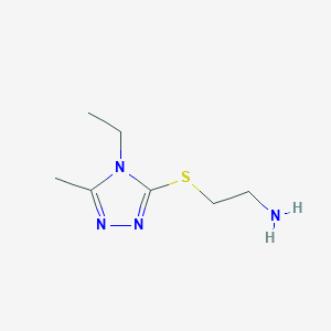 molecular formula C7H14N4S B1359456 2-((4-乙基-5-甲基-4H-1,2,4-三唑-3-基)硫代)乙胺 CAS No. 1114597-94-2
