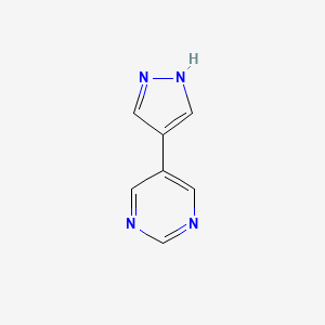 molecular formula C7H6N4 B13594589 5-(1h-Pyrazol-4-yl)pyrimidine 