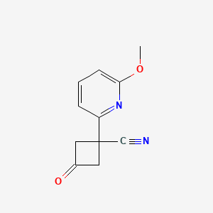 molecular formula C11H10N2O2 B13594600 1-(6-Methoxypyridin-2-yl)-3-oxocyclobutane-1-carbonitrile 