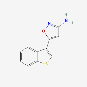 molecular formula C11H8N2OS B13594626 5-(Benzo[b]thiophen-3-yl)isoxazol-3-amine 