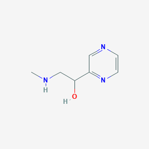 molecular formula C7H11N3O B13594659 2-(Methylamino)-1-(pyrazin-2-yl)ethan-1-ol 